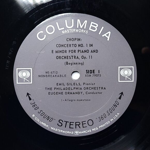 Gilels Ormandy LP Record Piano Concerto No.1 In E Minor on Columbia VG/VG+ - Picture 3 of 4